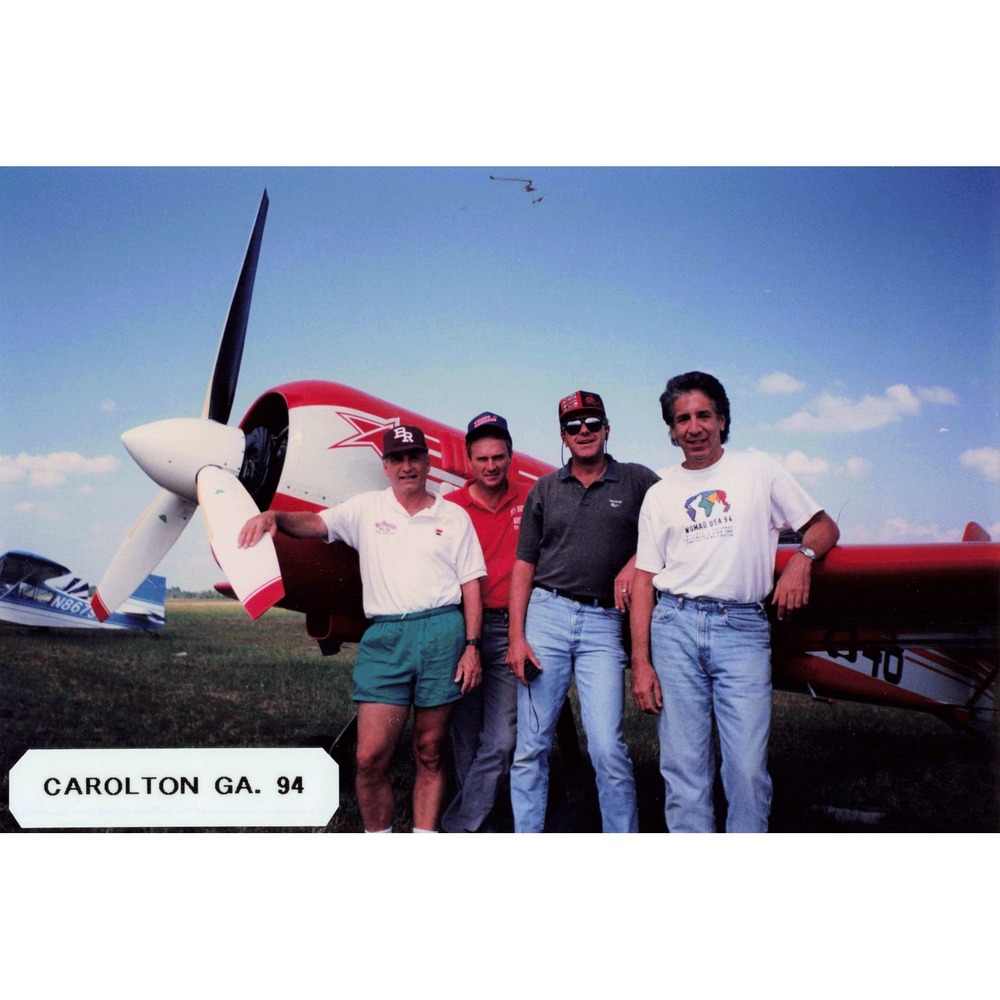 Vtg 1994 Carrollton GA Aviation Photo Men Propeller Airplane - Picture 1 of 2